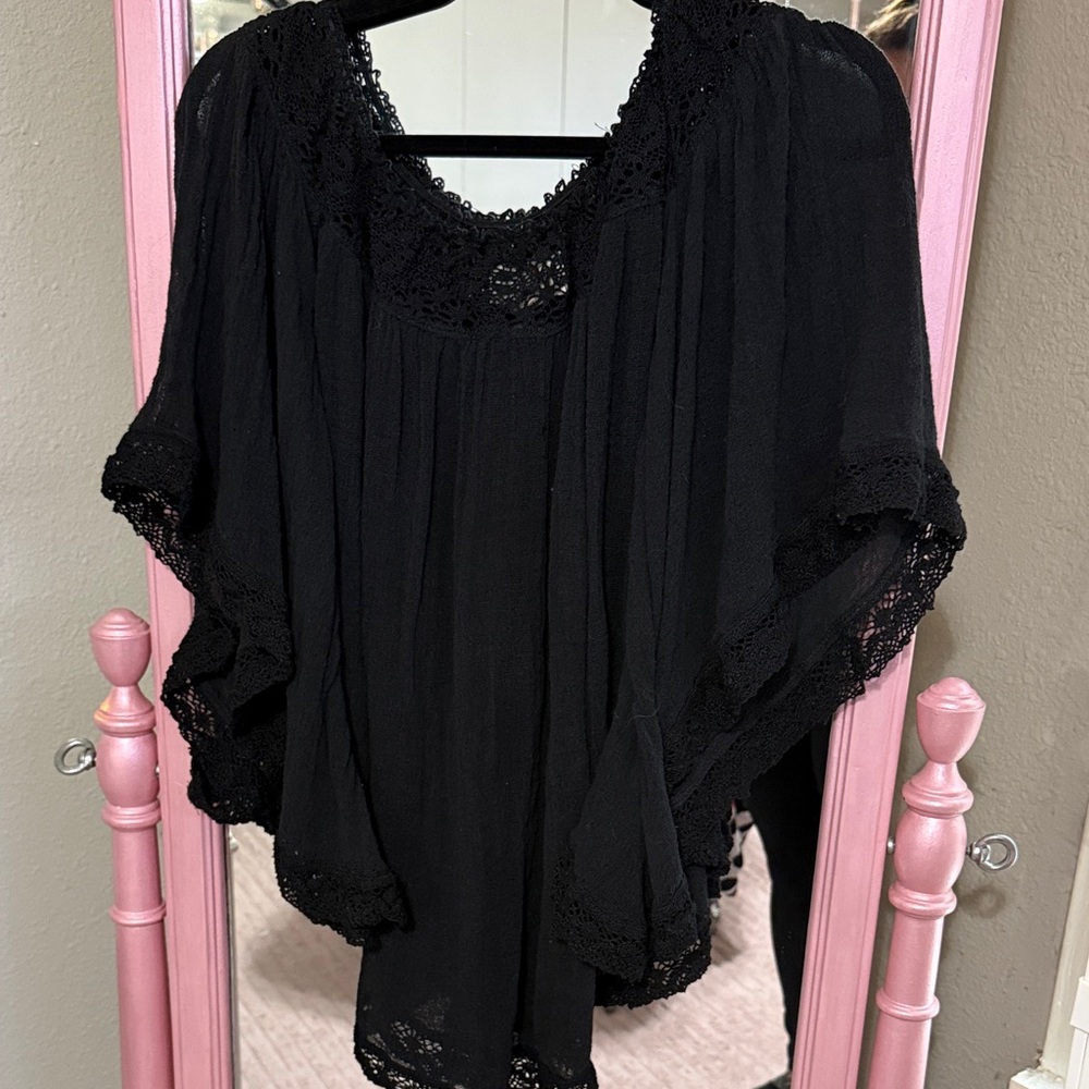 Denim & Supply Ralph Lauren Black Lace Blouse - Picture 6 of 6